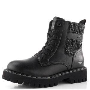 Mustang šněrovací kotník na hrubé podešvi black 15M0302007