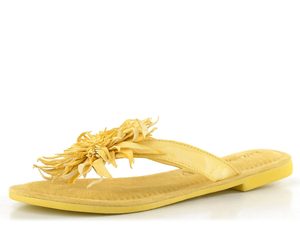 Lazamani žabky se střapatou květinou yellow LA33800