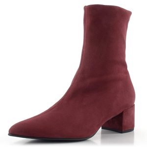 Högl elegantní semišový kotník na podpatku cabernet 0-104712-4400