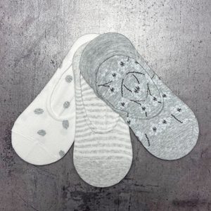 Nízké ponožky 3 páry v balení šedá mix
