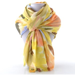 Fraas lehký udržitelný šál s květinovým motivem žlutý 645032-266