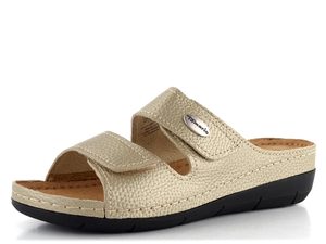 Tamaris fuzbetové pantofle metalické Light Gold 1-27510-41