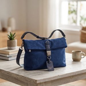 Hispanitas kabelka z recyklované kůže navy blue BI264948