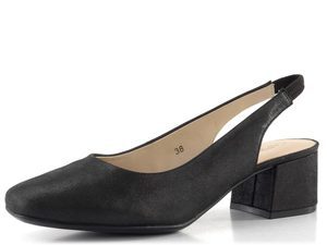 Caprice lodičky s voľnou pätou black metallic 9-29500-42