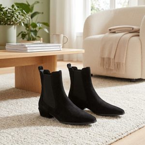 Högl elegantní semišový kotník na nízkém podpatku schwarz 2-102912-0100