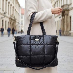 Ara prošívaná shopper kabelka Nina Schwarz 16-21912-60