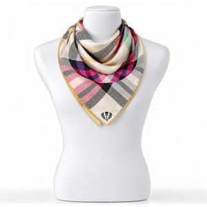 Fraas hedvábný šátek s károvaným vzorem honest white 612008-021