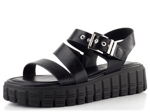 Tamaris černé sandály na platformě 1-28233-46