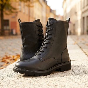 Tamaris hladký šněrovací kotník Black 1-25215-45