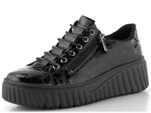 Rieker Sport tenisky na platformě lakované černé N2555-02
