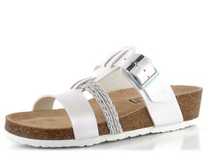 BIO Life fuzbetové pantofle na klínku perleťové bílé 2682.5 Greta/872