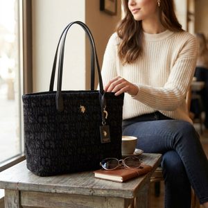 U.S. POLO ASSN. textilní shopper kabelka se vzorem black/dark BIU269353WZCP05