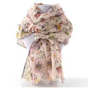 Fraas květinový šál růžový konopí/bavlna 609059-412