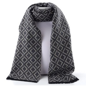 Bugatti oboustranný pánský šál s geometrickým vzorem tmavě šedý 630328-980