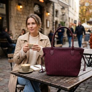 Gabor nylonová shopper kabelka Granada Quilt dark red 012887