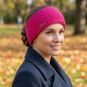 Voxx pletená široká čelenka Demio magenta 118996