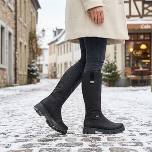 Rieker kozačky s membránou a hrubou podešví černé Y7190-00