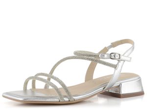 Tamaris metalické pásikové sandále Silver 1-28130-20