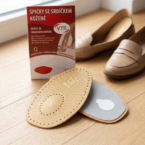 Půlvložky - špičky se srdíčkem kožené