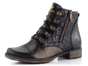 Remonte šnurovacia členková obuv so zipsom čierna D4391-02