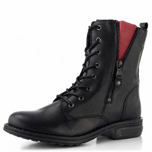Creator šněrovací kotník se zipem Siviglia Black+Red IB 18268
