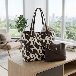 U.S. POLO ASSN. velká oboustranná shopper kabelka s etují hnědá BIURR9376WVPHB7