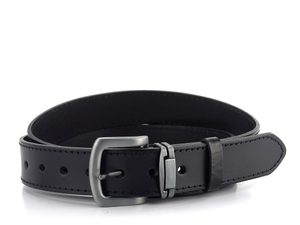 Čierny kožený opasok so štepom 38 mm Jeans 09/1