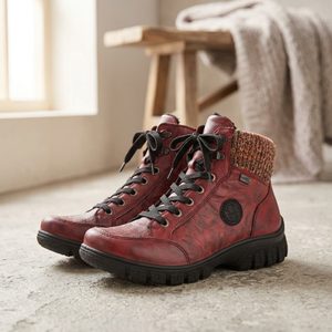 Rieker šněrovací kotník s membránou červený Z7230-33