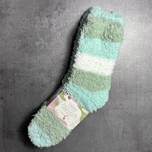 Dámske hebké ženilkové domáce ponožky 2 páry mätová/pruh