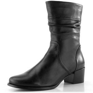 Regarde řasený zipový kotník na podpatku Jolene-33 black