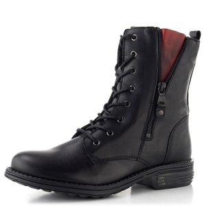 Creator šněrovací kotník se zipem Siviglia Black+Red IB 18268