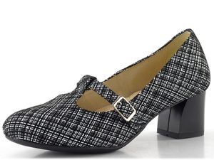 Barton lodičky s nártovým páskem černo-bílý vzor 2642