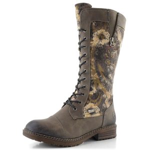 Rieker šnurovacie čižmy s membránou rauch/rauch-multi 94731-90