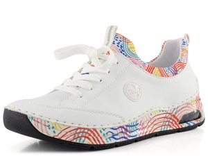 Rieker šněrovací polobotky weiss/weiss-multi 44562-80