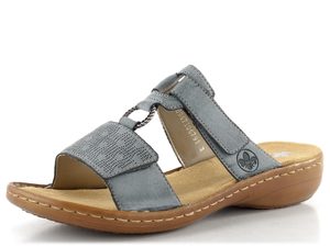 Rieker pantofle s upínacími pásky modré 60885-12
