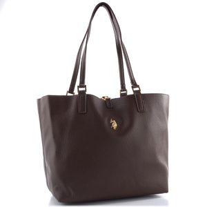 U.S. POLO ASSN. střední oboustranná shopper kabelka s etují hnědá BIURR9377WVPHB7