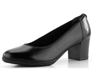 Tamaris kožené lodičky se širokým podpatkem černé 1-22416-43