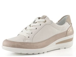 Ara širší šněrovací polobotky na klínu Zürich shell/cream/beach 12-50601-09