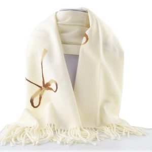 Fraas kašminkový šál s vyšívanými mašlemi smetanový 623541-020