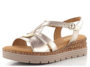 Gabor metalické sandály na klínu puder 82.707.82