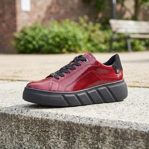 Rieker Sport dámské lakované tenisky cherry/schwarz W2601-35