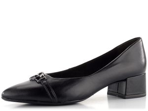 Tamaris kožené lodičky se širokým podpatkem černé 1-22313-43