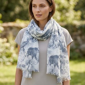 Fraas květinový šál růžový konopí/bavlna 609059-412