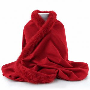 Fraas pončo s kožešinkovým lemem true red 631206-361