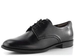 Tamaris kožené šněrovací polobotky black 1-23201-44