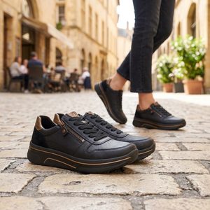 Ara širší tenisky Sapporo Schwarz/Marrone 12-27540-01