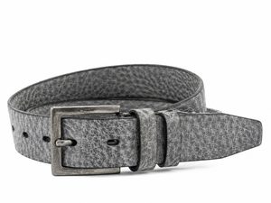 Šedý kožený opasek tm.šedý 38 mm