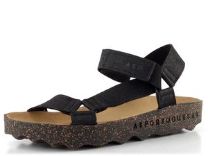 Asportuguesas černé sandály Clew L P018222007