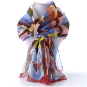 Fraas lehký udržitelný šál s geometrickým vzorem barevný 640075-524