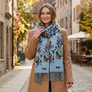 Fraas kašminkový s květinovým vzorem zen blue 620015-501